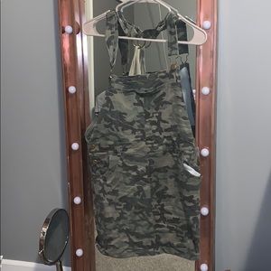 camo overall dress